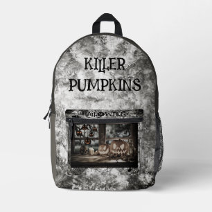 Vintage, Halloween. Moordenaar Pompoenen Gedrukt R Bedrukte Rugzak