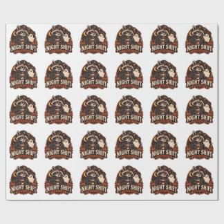 Vintage Halloween Nachtploeg Wasbeer Geheime Edit Cadeaupapier
