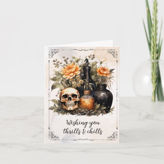 Vintage Halloween Notitiekaartje (Voorkant)