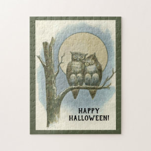Vintage Halloween Pair van Eigenaars Sitting Night Legpuzzel