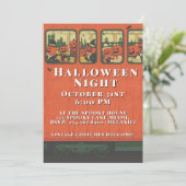 Vintage Halloween Party Adult Custom Train Kaart (Staand voorkant)
