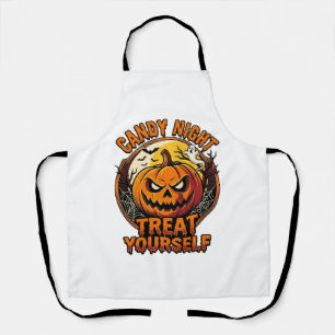 Vintage Halloween Pompoen Verwennende T-shirt_1 Schort