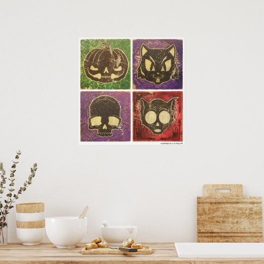 Vintage Halloween Poster (Keuken)