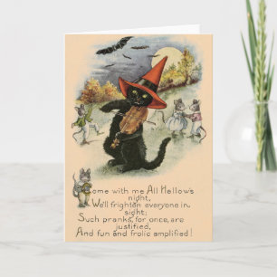 Vintage Halloween Pranks Wenskaart Kaart