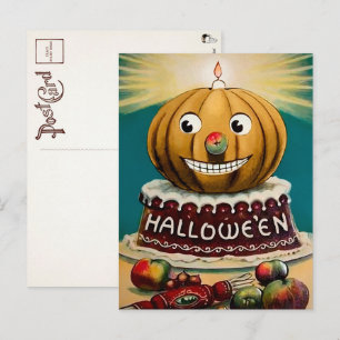 Vintage Halloween Pumpkin-Briefkaart Briefkaart