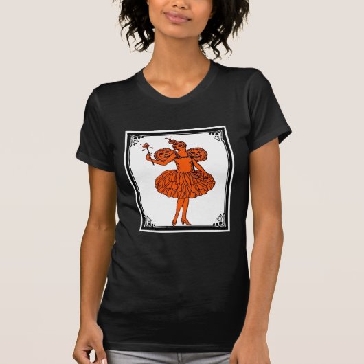 Vintage Halloween Pumpkin Fairy T-shirt (Voorkant)