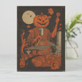Vintage Halloween Pumpkin Head King Boerderij (Staand voorkant)