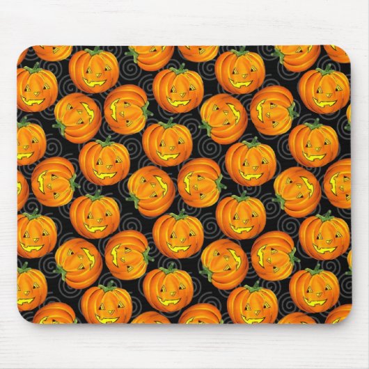 Vintage Halloween Pumpkin Pattern Mousepad Muismat (Voorkant)