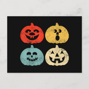 Vintage Halloween Pumpkin Vrouwen, Mannen, Kindere Feestdagenkaart