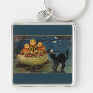 Vintage Halloween Pumpkins Sleutelhanger