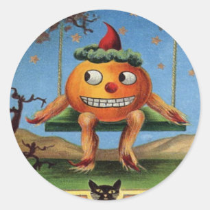 Vintage Halloween Ronde Sticker