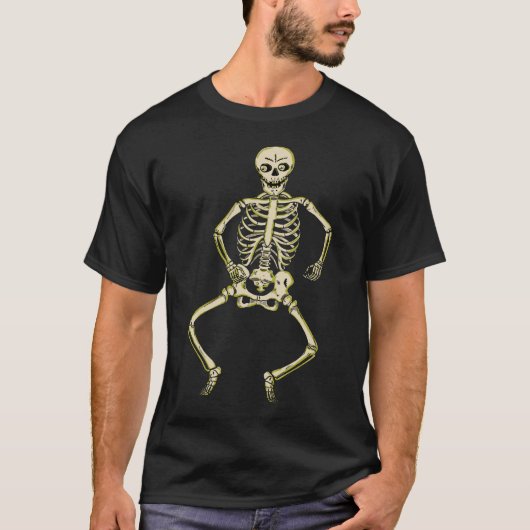 Vintage Halloween Skeleton Shirt (Voorkant)