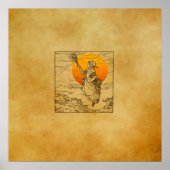 Vintage Halloween sorcière Imprimer, affiche (Devant)