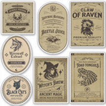 Vintage Halloween sorcière potion Étiquette Magie
