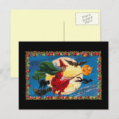 Vintage Halloween Spirit Witch Briefkaart (Voorkant / Achterkant)