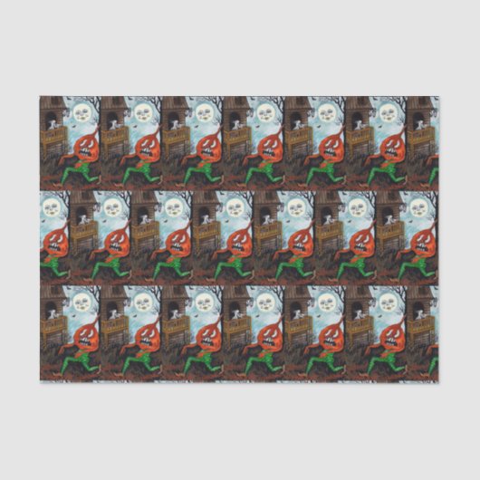 Vintage Halloween-spookpopperweefsel Tissuepapier (Voorkant)