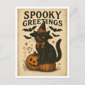Vintage Halloween Spooky Greetings Briefkaart (Voorkant)