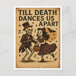 Vintage Halloween Till Death Dance Us Apart Briefkaart