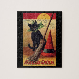 Vintage Halloween van Ellen Clapsaddle, Zwarte Kat Legpuzzel