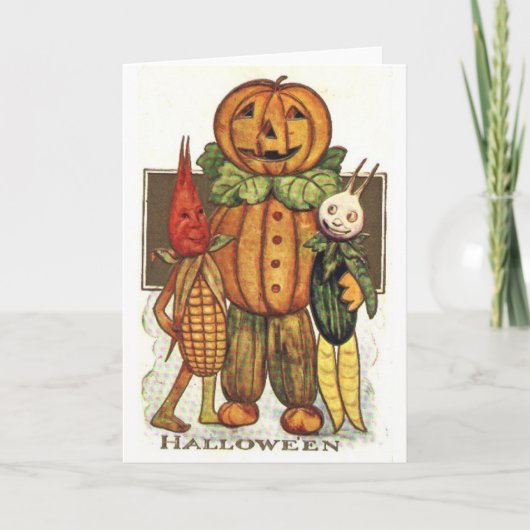 Vintage Halloween Veggies Kaart (Voorkant)
