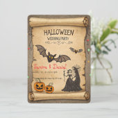 Vintage Halloween Wedding Invitation Scroll (Debout devant)