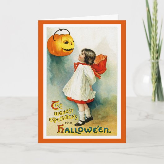 Vintage Halloween Wenskaart Kaart (Voorkant)