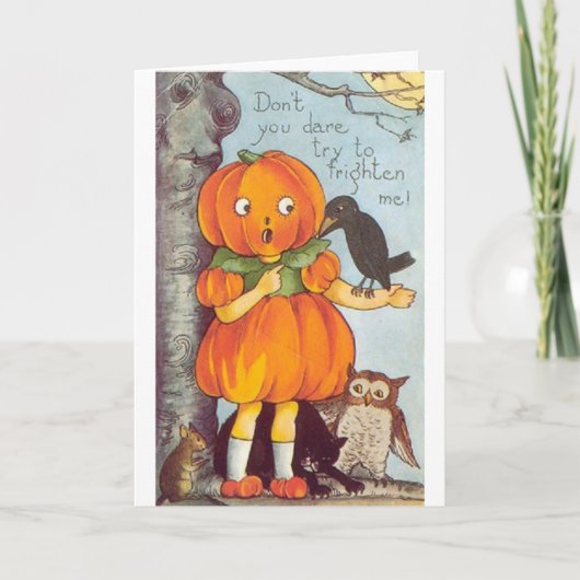 Vintage Halloween Wenskaart Kaart (Voorkant)