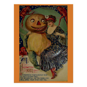 Vintage Halloween Wishes Perfect Poster
