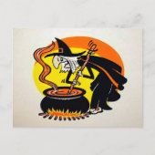 Vintage Halloween Witch Briefkaart (Voorkant)