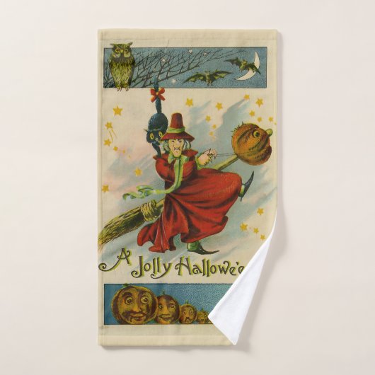 Vintage Halloween Witch  Handdoek (Handdoek)