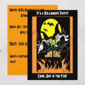 Vintage Halloween Witches Cauldron Kaart (Voorkant / Achterkant)