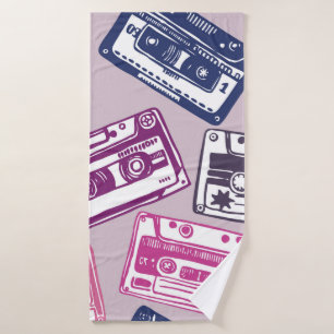 vintage hand-drawn seamless pattern with old audio