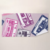 vintage hand-drawn seamless pattern with old audio (Serviette de bain)