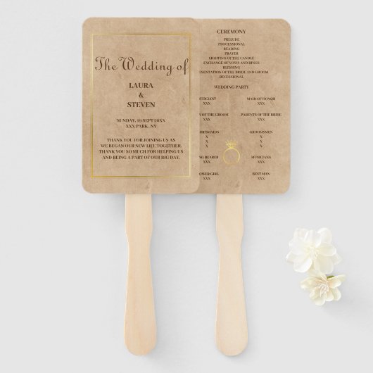 Vintage Hand Fan Handwaaier (Voorkant en achterkant)