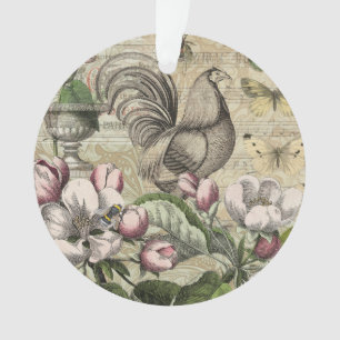 Vintage Hane Tuin Collage Kunst: Frans Landelijk Ornament