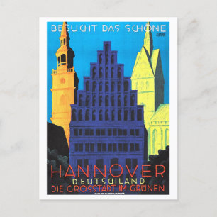 Vintage Hannover, Duitsland, Reisposter Briefkaart
