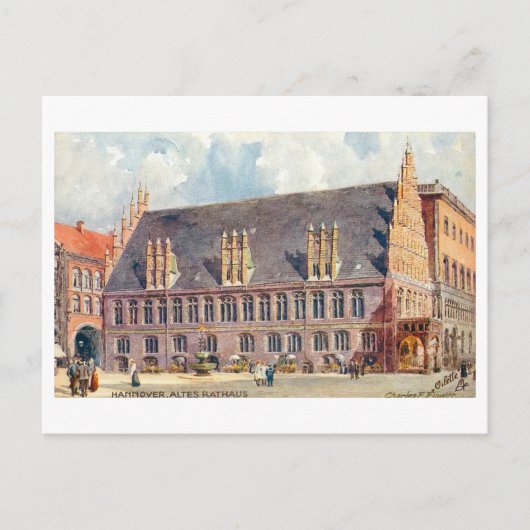 Vintage Hannover Germany Rathaus Briefkaart (Voorkant)