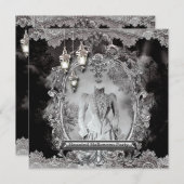 Vintage Hantée Dame Halloween Fête Invitation (Devant / Derrière)