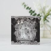 Vintage Hantée Dame Halloween Fête Invitation (Debout devant)