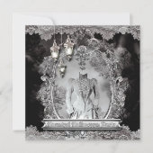 Vintage Hantée Dame Halloween Fête Invitation (Devant)