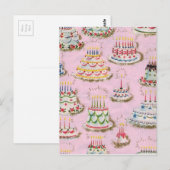 Vintage Happy Birthday Cakes Briefkaart (Voorkant / Achterkant)