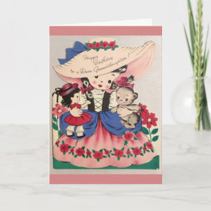 Vintage - Happy Birthday voor een lieve kleindocht Kaart