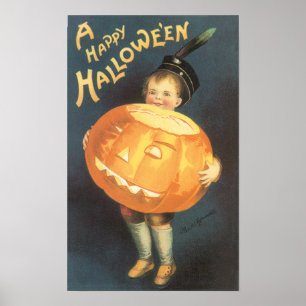 Vintage Happy Halloween door Ellen Clapsaddle Poster