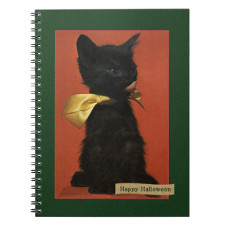 Vintage Happy Halloween Kitten Journal Notitieboek