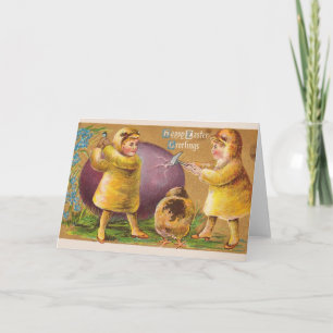 Vintage Happy Pasen Wenskaart Feestdagen Kaart