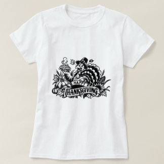 Vintage Happy Thanksgiving Turkey T-Shirt