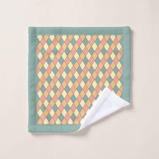 Vintage Harlequine Diagonal dans Pastels Monogramm (Gant de toilette)