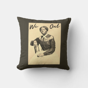 Vintage Harriet Tubman - We Out - Zwarte Geschied Kussen