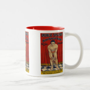 Vintage Harry Handcuff Houdini - De spijker op de Tweekleurige Koffiemok