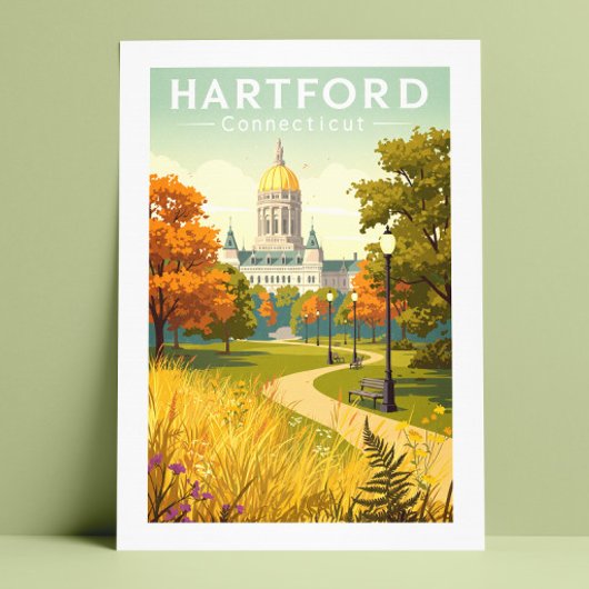 Vintage Hartford Connecticut Briefkaart